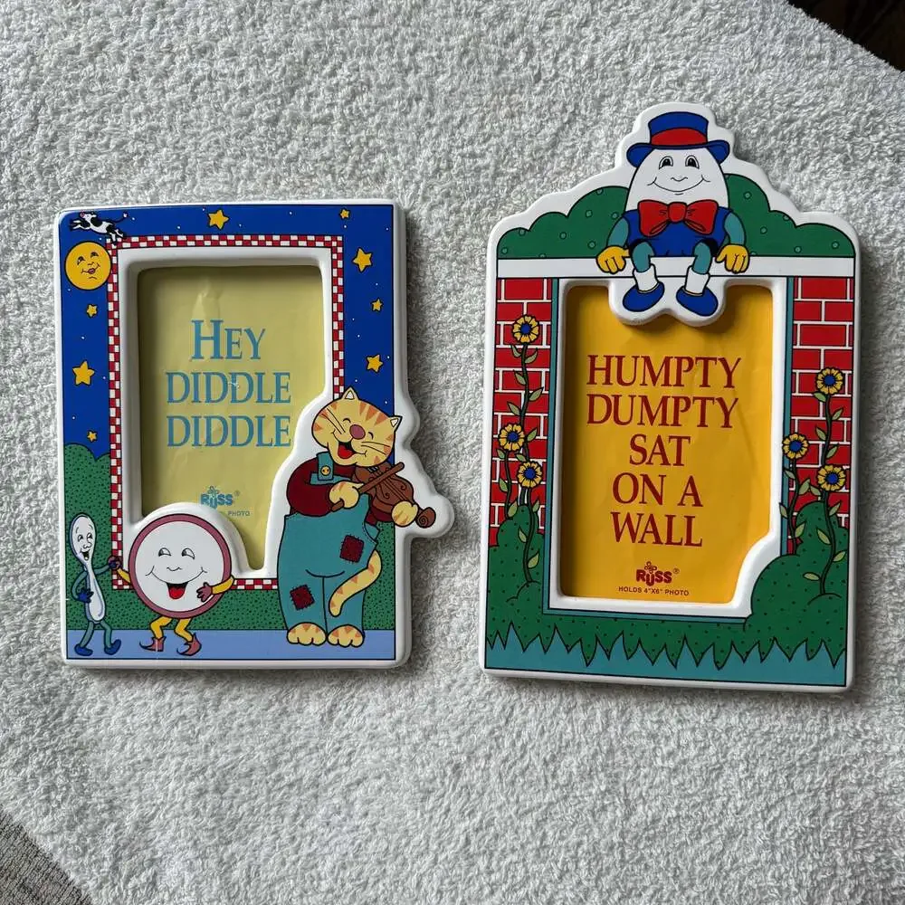 Vintage Russ Humpty Dumpty Ceramic Picture Frame for 4x6 Photo